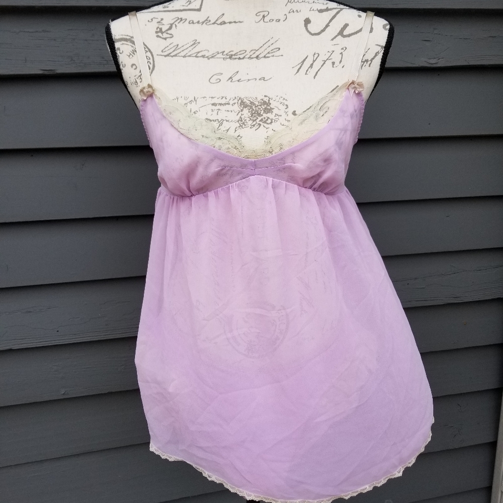 Victoria's Secret lavender gown slip panty set sm